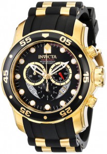 Invicta 6981 Pro Diver Collecton Black Dial Black Polyurethane chronograph watch